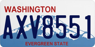 WA license plate AXV8551