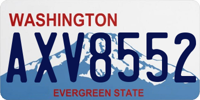 WA license plate AXV8552