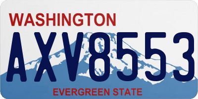 WA license plate AXV8553