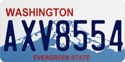 WA license plate AXV8554