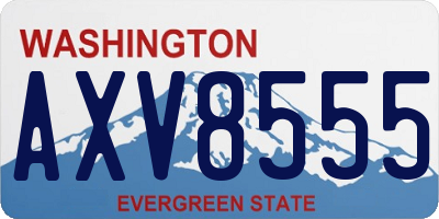 WA license plate AXV8555