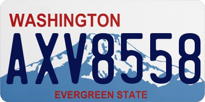 WA license plate AXV8558