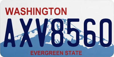 WA license plate AXV8560