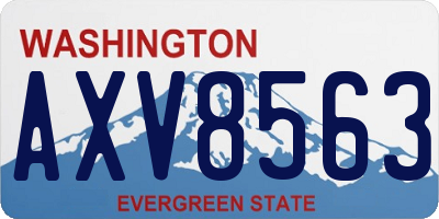 WA license plate AXV8563