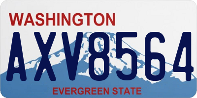 WA license plate AXV8564