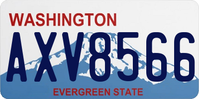 WA license plate AXV8566