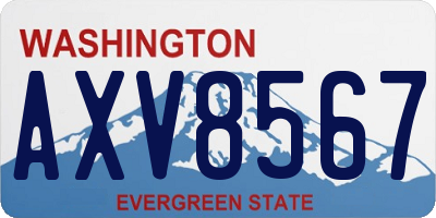 WA license plate AXV8567
