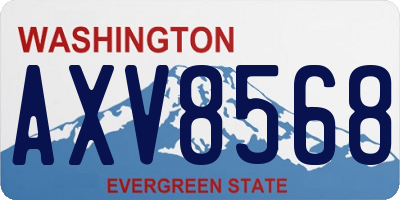 WA license plate AXV8568