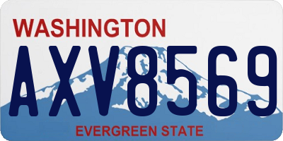 WA license plate AXV8569