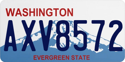 WA license plate AXV8572
