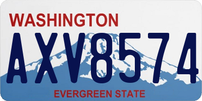 WA license plate AXV8574