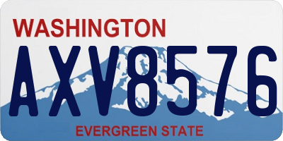 WA license plate AXV8576