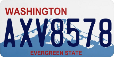 WA license plate AXV8578