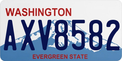 WA license plate AXV8582