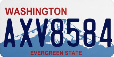 WA license plate AXV8584
