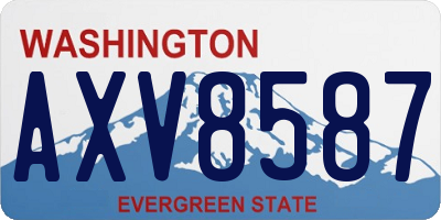 WA license plate AXV8587