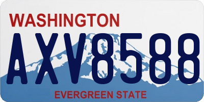 WA license plate AXV8588