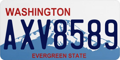 WA license plate AXV8589