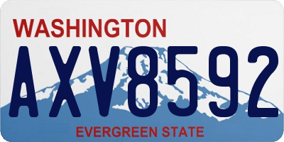WA license plate AXV8592