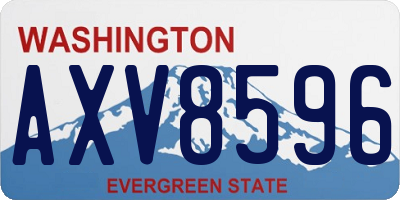 WA license plate AXV8596