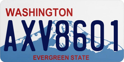 WA license plate AXV8601