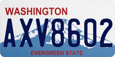 WA license plate AXV8602