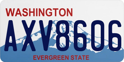 WA license plate AXV8606