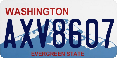 WA license plate AXV8607