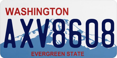 WA license plate AXV8608