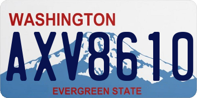 WA license plate AXV8610