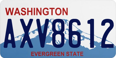 WA license plate AXV8612