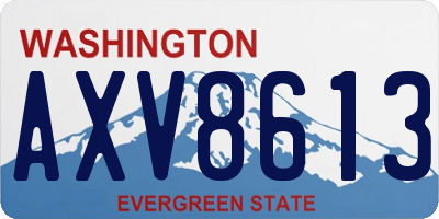WA license plate AXV8613
