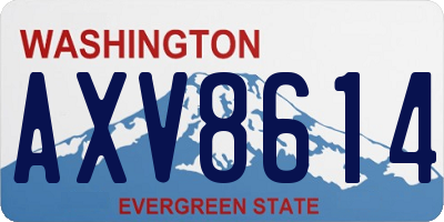 WA license plate AXV8614