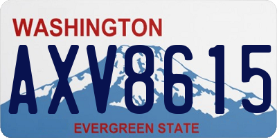 WA license plate AXV8615