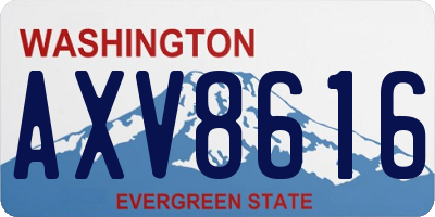WA license plate AXV8616