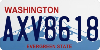 WA license plate AXV8618