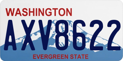 WA license plate AXV8622