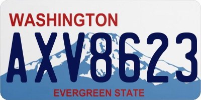 WA license plate AXV8623