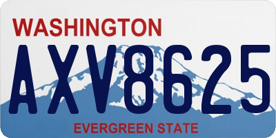 WA license plate AXV8625