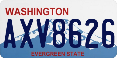 WA license plate AXV8626