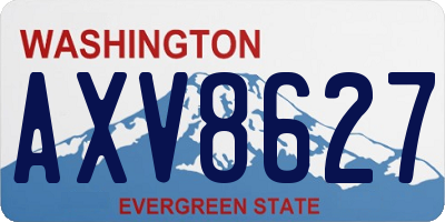 WA license plate AXV8627