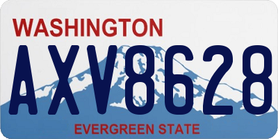 WA license plate AXV8628