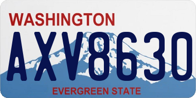 WA license plate AXV8630