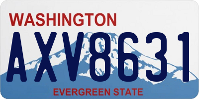 WA license plate AXV8631