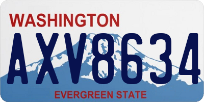 WA license plate AXV8634