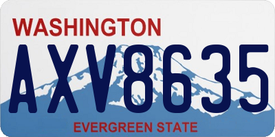 WA license plate AXV8635