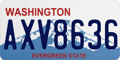 WA license plate AXV8636