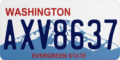 WA license plate AXV8637
