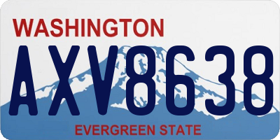 WA license plate AXV8638