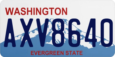 WA license plate AXV8640